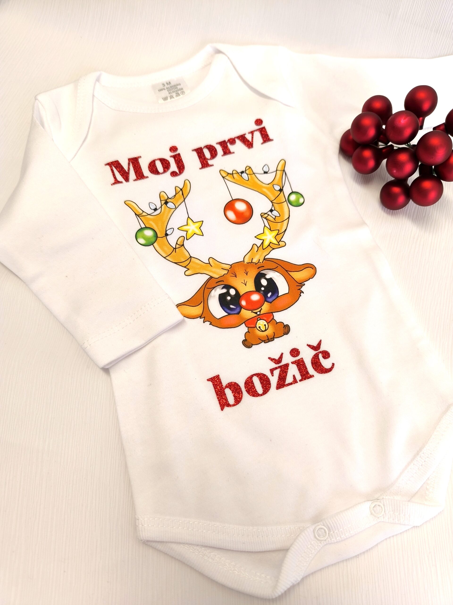 Otroški bodi z napisom Moj prvi božič